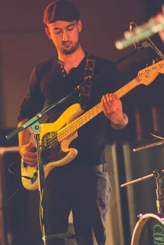 Yellow bass guitar